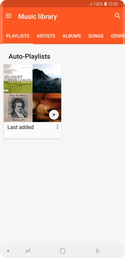 Press the required category and go to the required audio file.