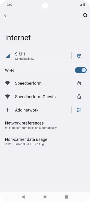 Press the required Wi-Fi network.