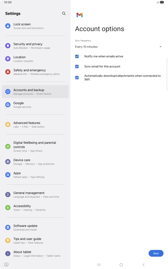 Press the drop down list below 