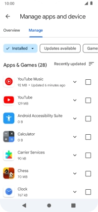 Press the required app.