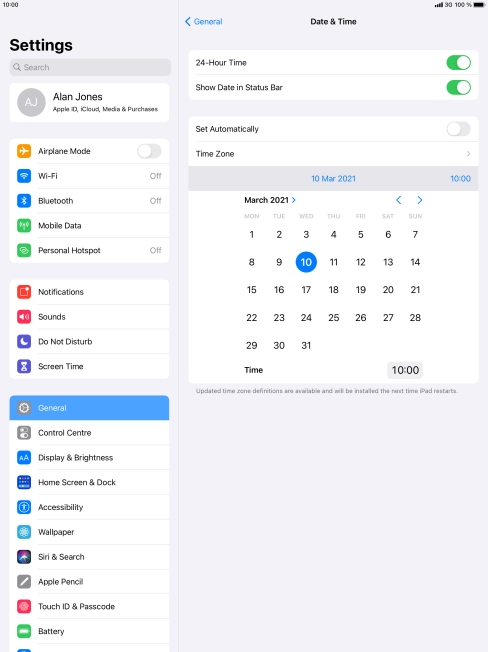 Press the indicator next to 