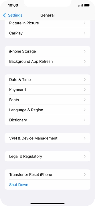 Press Transfer or Reset iPhone.