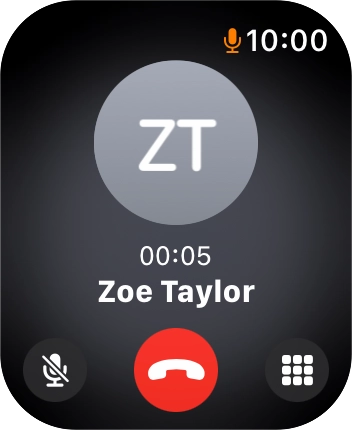 Press the end call icon to end the call and return to the home screen.