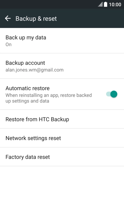 Press Factory data reset.