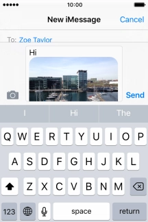 Press Send when you've finished your iMessage.