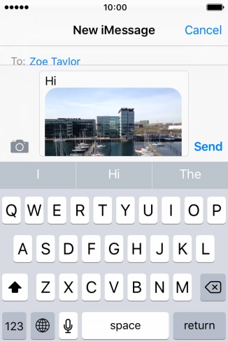 Press Send when you've finished your iMessage.