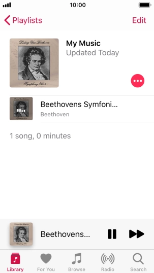 Press the song title. Press the song title.