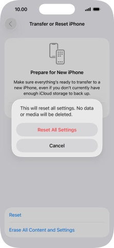 Press Reset All Settings.