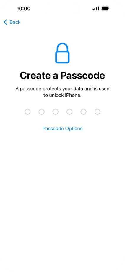 Press Passcode Options.