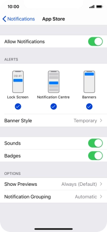 Press the indicator next to 