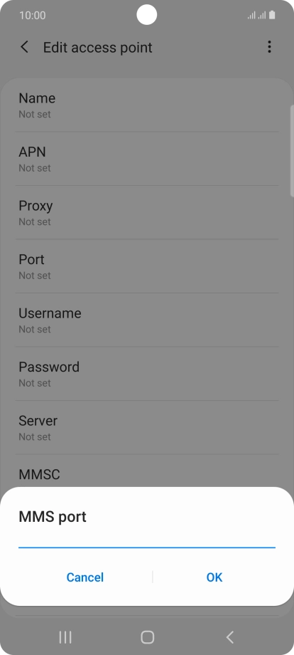 Key in 8080 and press OK.