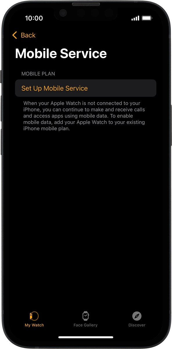 On your phone: Press Set Up Mobile Service and follow the instructions on the screen to set up mobile data.