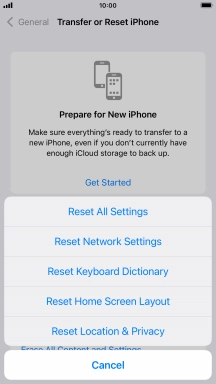 Press Reset All Settings.