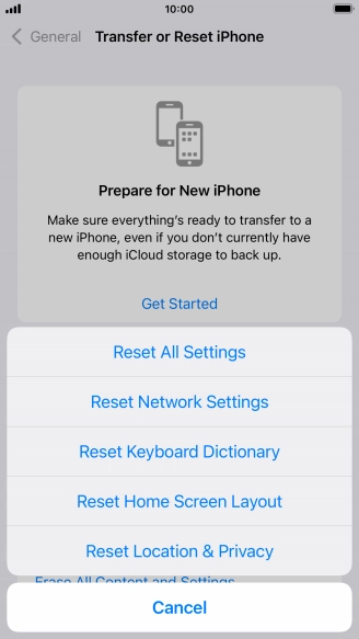 Press Reset All Settings.