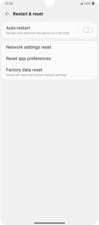 Press Factory data reset.