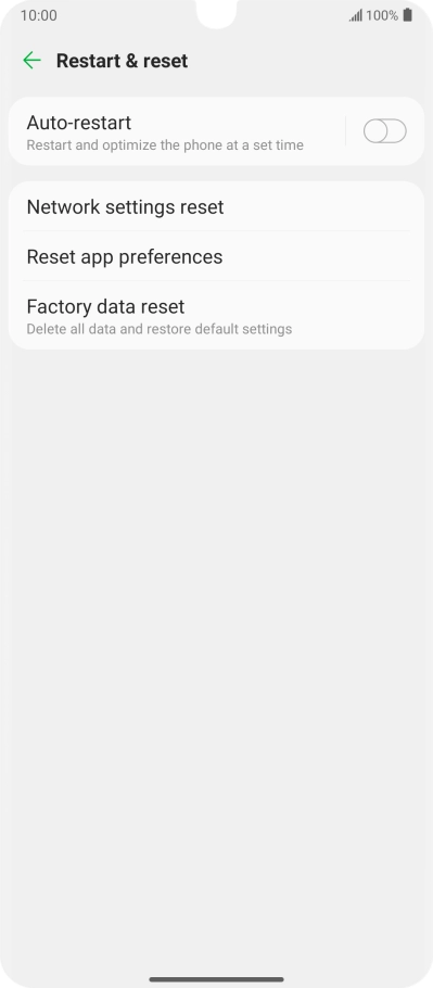 Press Factory data reset.
