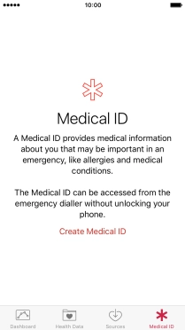 Press Create Medical ID.