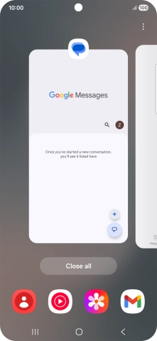 To end one running application, slide your finger upwards on the required application. To end one running application, slide your finger upwards on the required application.