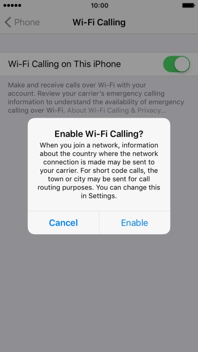 If you turn on the function, press Enable.