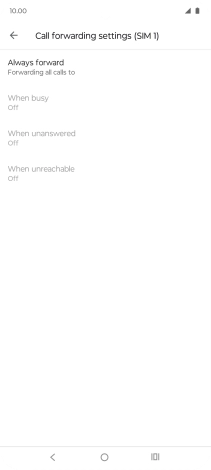 Press the required divert type.