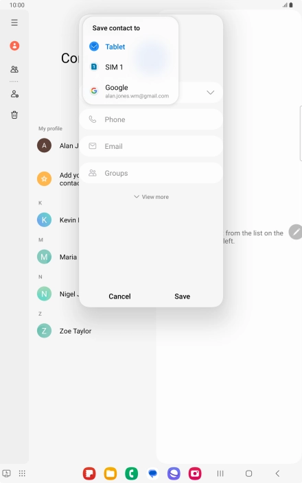 Press the required Google account.