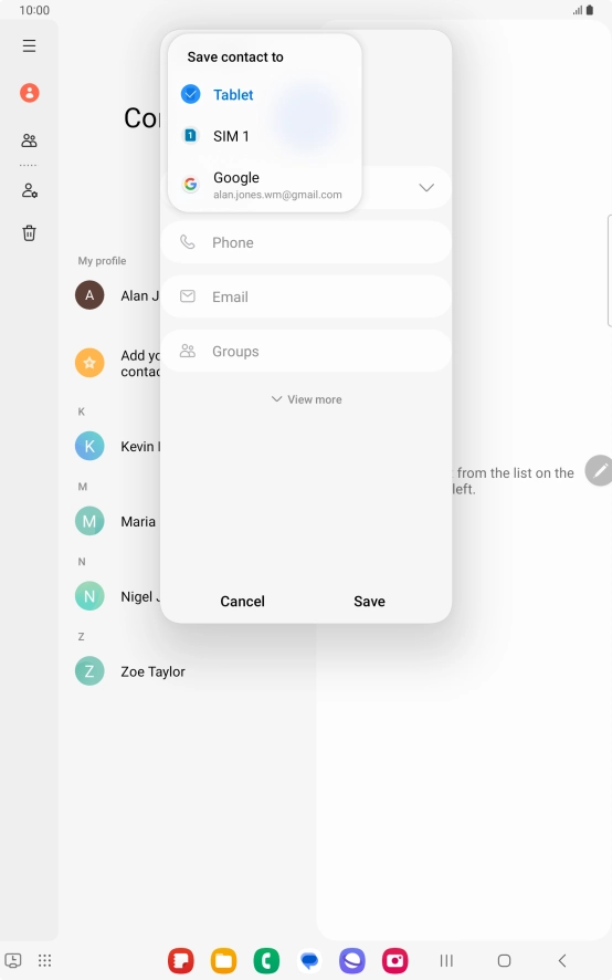 Press the required Google account.