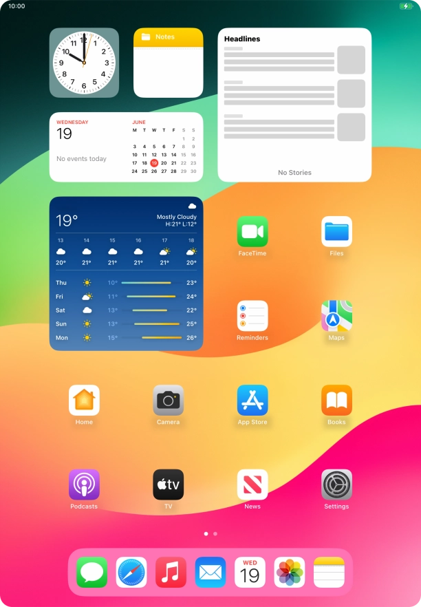 When the battery charging icon is displayed, the battery is charging.