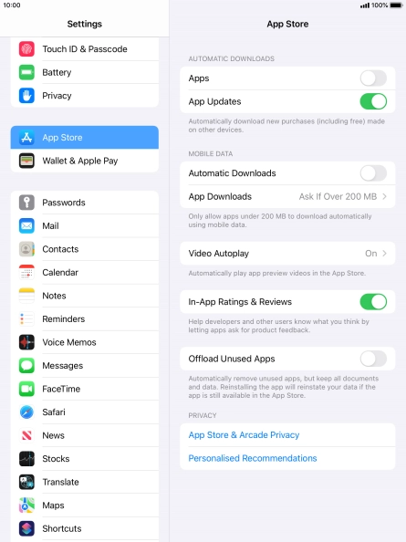 Press the indicator next to 