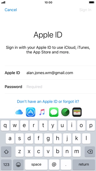 Press the field next to 