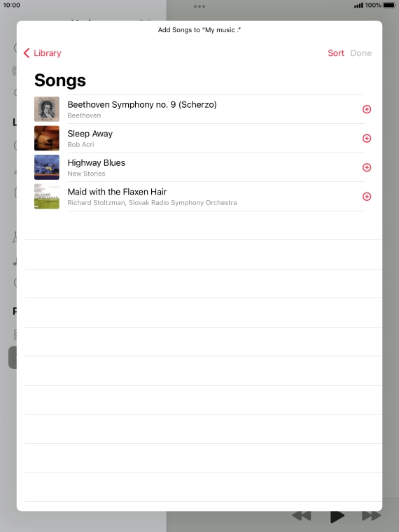Go to the required category and press the required audio file.