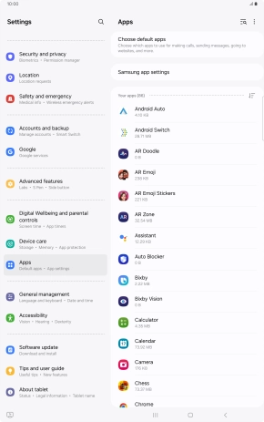 Press the required app.