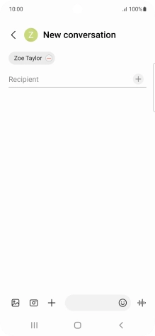Press the text input field and write the text for your text message.