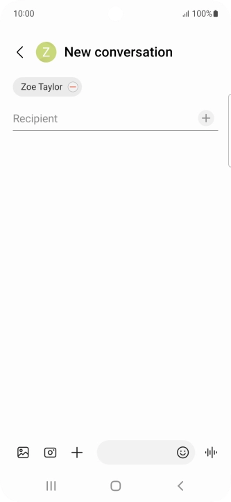 Press the text input field and write the text for your text message.