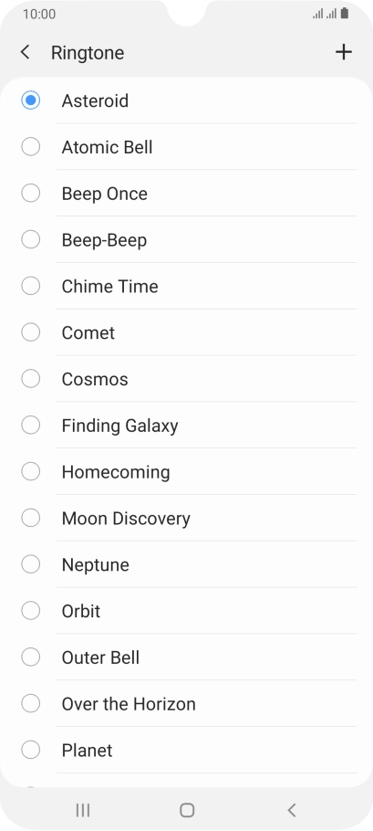 Press the add ring tone icon.
