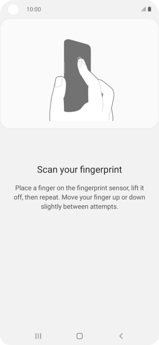 Follow the instructions on the screen to create the phone lock code using your fingerprint.