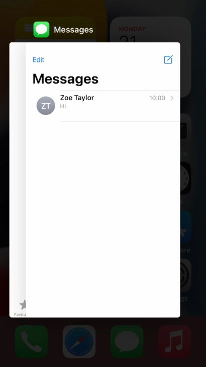 Slide upwards on the required application to end it.