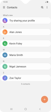 Press the required contact. Press the required contact.
