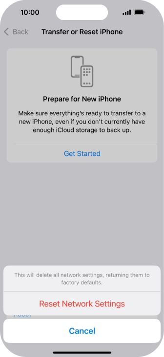 Press Reset Network Settings.