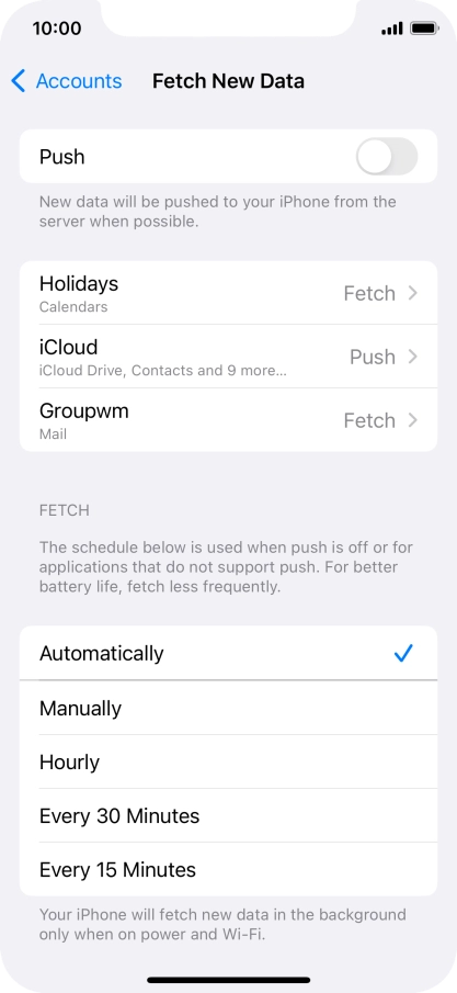 If you turn off the function, press the required setting.
