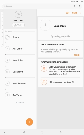 Press the new contact icon.