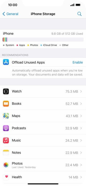 Press the required app.