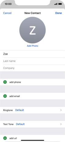 Press Last name and key in the last name.
