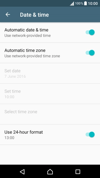 Press Automatic time zone to turn off the function.