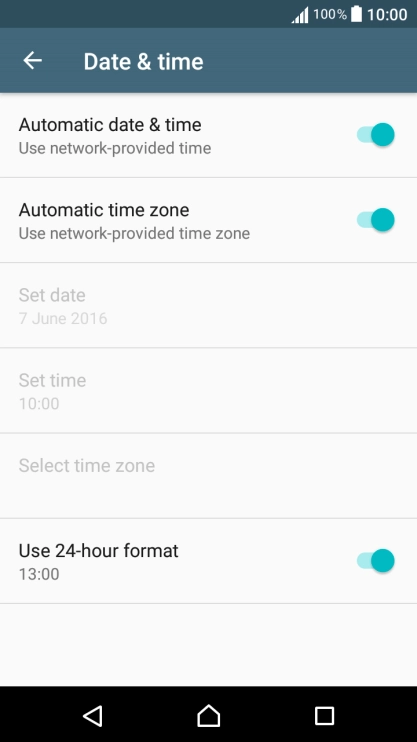 Press Automatic time zone to turn off the function.