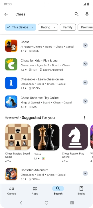 Press the required app.