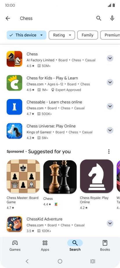 Press the required app.