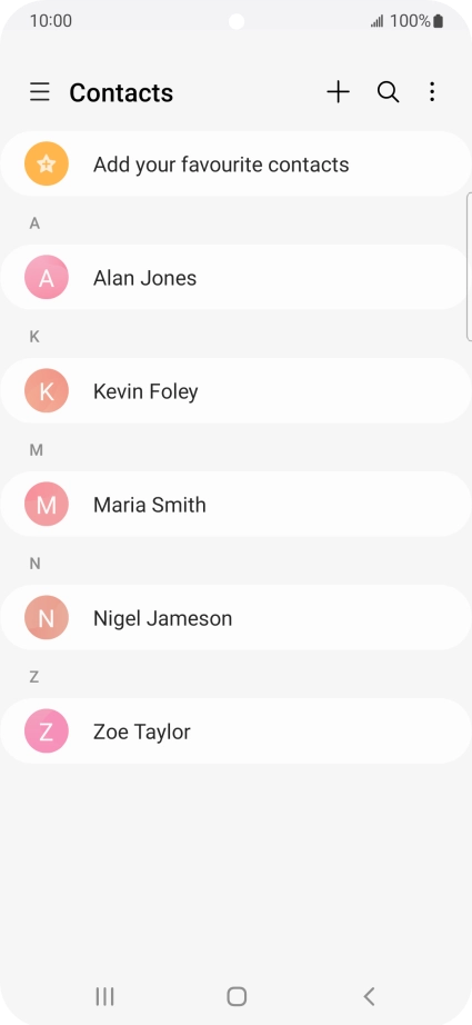 Press the required contact.