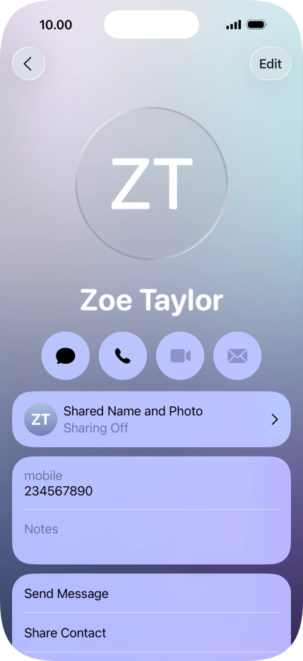 Press Shared Name and Photo. Press Shared Name and Photo.