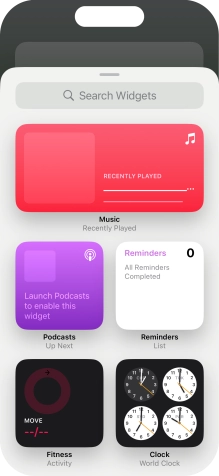 Press the required widget.