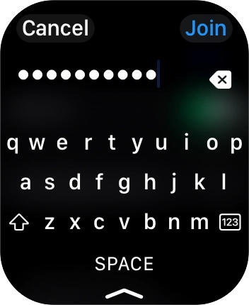 Key in the password for the Wi-Fi network and press Join.